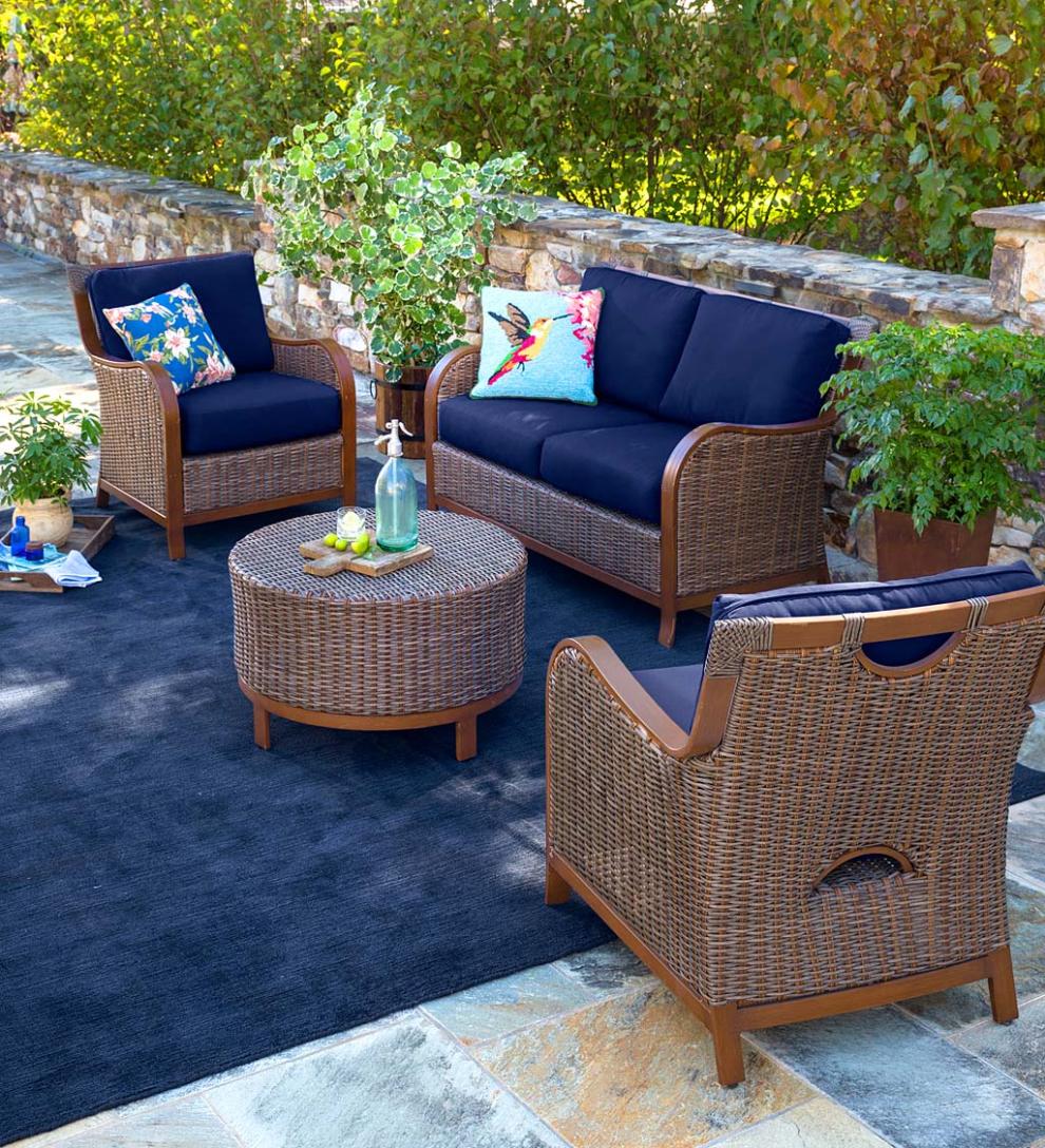 Plow &amp; Hearth Outdoor Wicker | Outdoor Living Urbanna Premium Wicker Collection With Luxury Cushions