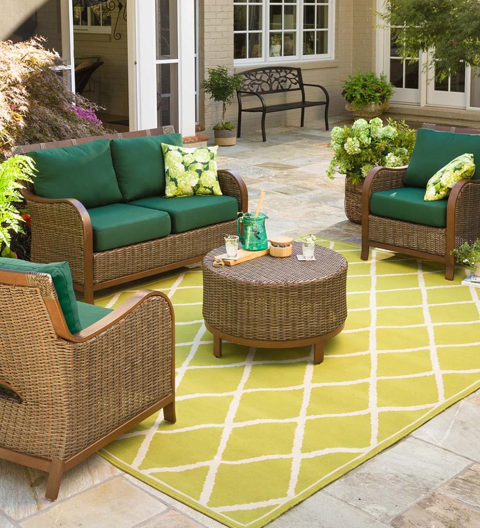 Plow &amp; Hearth Outdoor Wicker | Outdoor Living Urbanna Premium Wicker Collection With Luxury Cushions