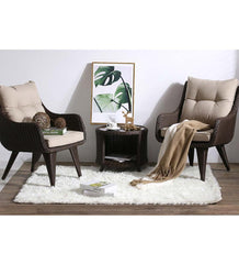 Plow &amp; Hearth Outdoor Wicker | Outdoor Living Wicker Chairs With Cushions And Table, 3-Piece Set