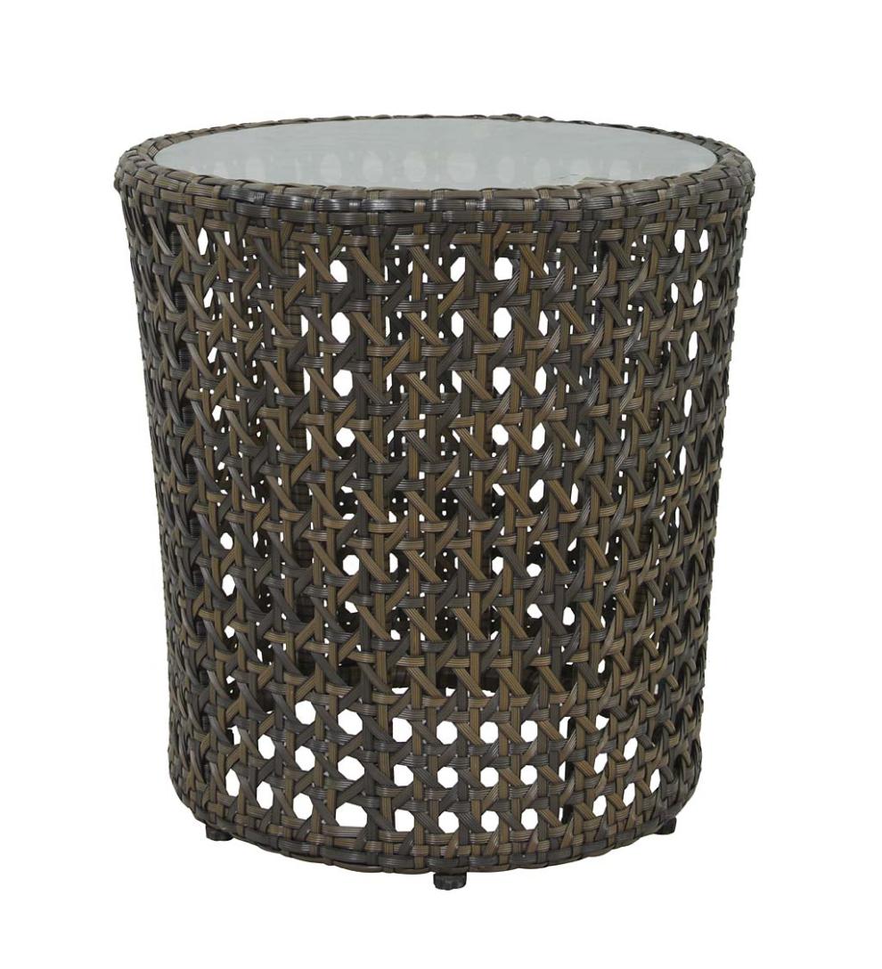 Plow &amp; Hearth Outdoor Wicker | Outdoor Living Wicker Conversation Set With Ottomans And Sunbrella Cushions, 5-Piece