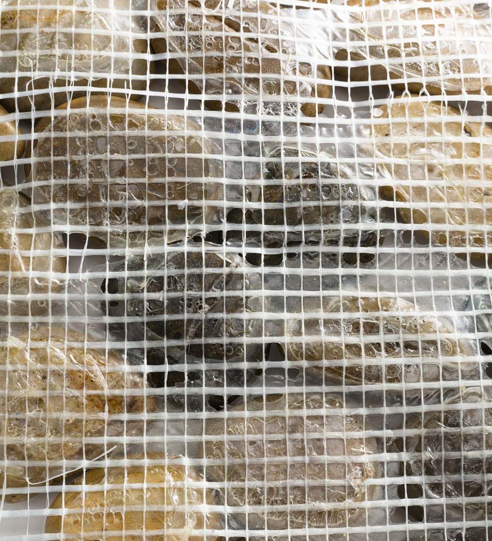 Plow &amp; Hearth Pathways &amp; Stepping Stones | Yard &amp; Garden Natural River Rock Stepping Stones With Flexible Pvc Backing, Set Of 3