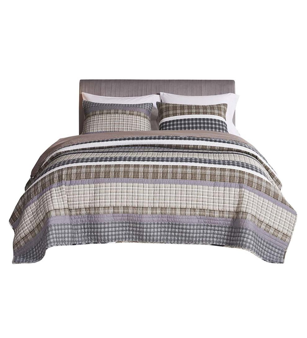 Plow &amp; Hearth Quilts &amp; Bedspreads | Indoor Living Gold Rush Gray Quilt Set