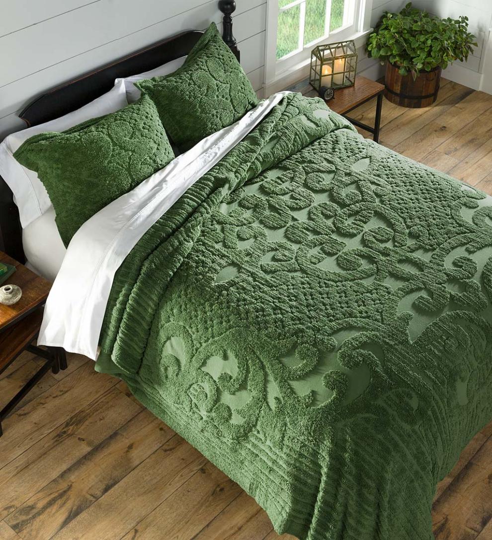 Plow &amp; Hearth Quilts &amp; Bedspreads | Indoor Living Juliet Tufted Cotton Chenille Bedding