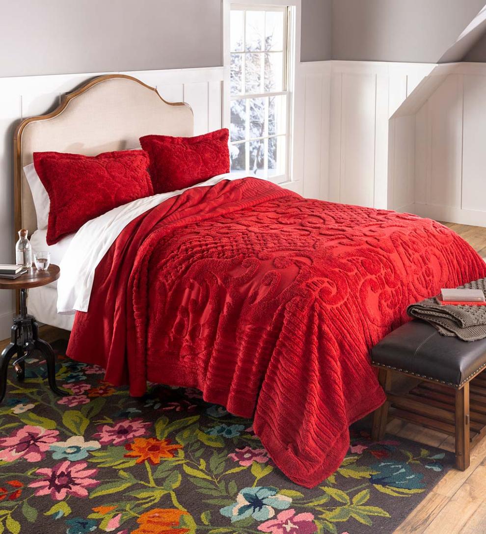 Plow &amp; Hearth Quilts &amp; Bedspreads | Indoor Living Juliet Tufted Cotton Chenille Bedding