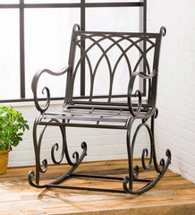 Plow &amp; Hearth Rockers &amp; Gliders | Outdoor Living Black Metal Rocking Chair