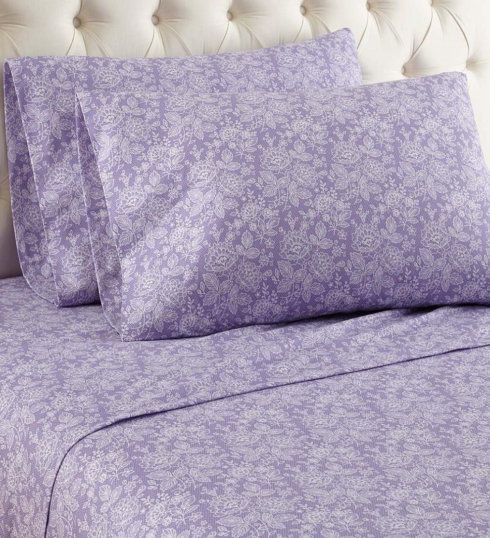 Plow &amp; Hearth Sheets | Indoor Living Enchantment Micro Flannel Sheet Set