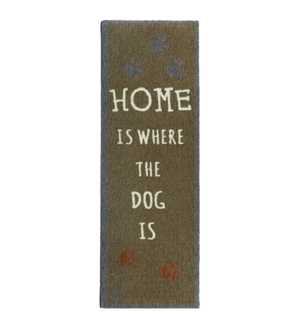 Plow &amp; Hearth Small Accent Rugs | Indoor Living Home Is Where The Dog Is Washable Mud Rug Runner