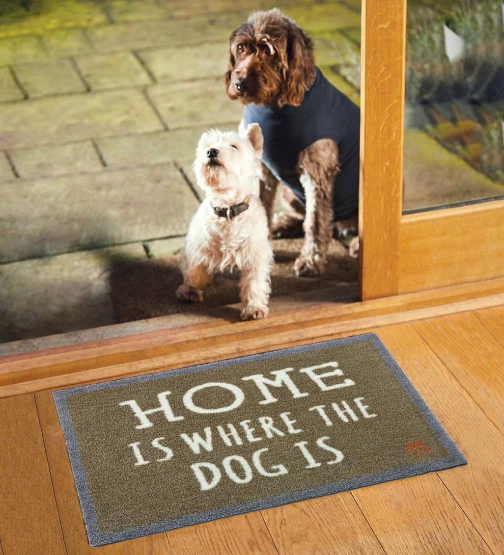 Plow &amp; Hearth Small Accent Rugs | Indoor Living Home Is Where The Dog Is Washable Mud Rug