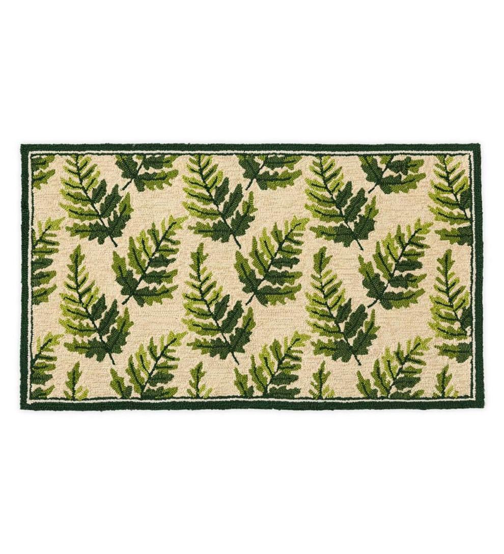 Plow &amp; Hearth Small Accent Rugs | Indoor Living Indoor/Outdoor Fern Hooked Accent Rug