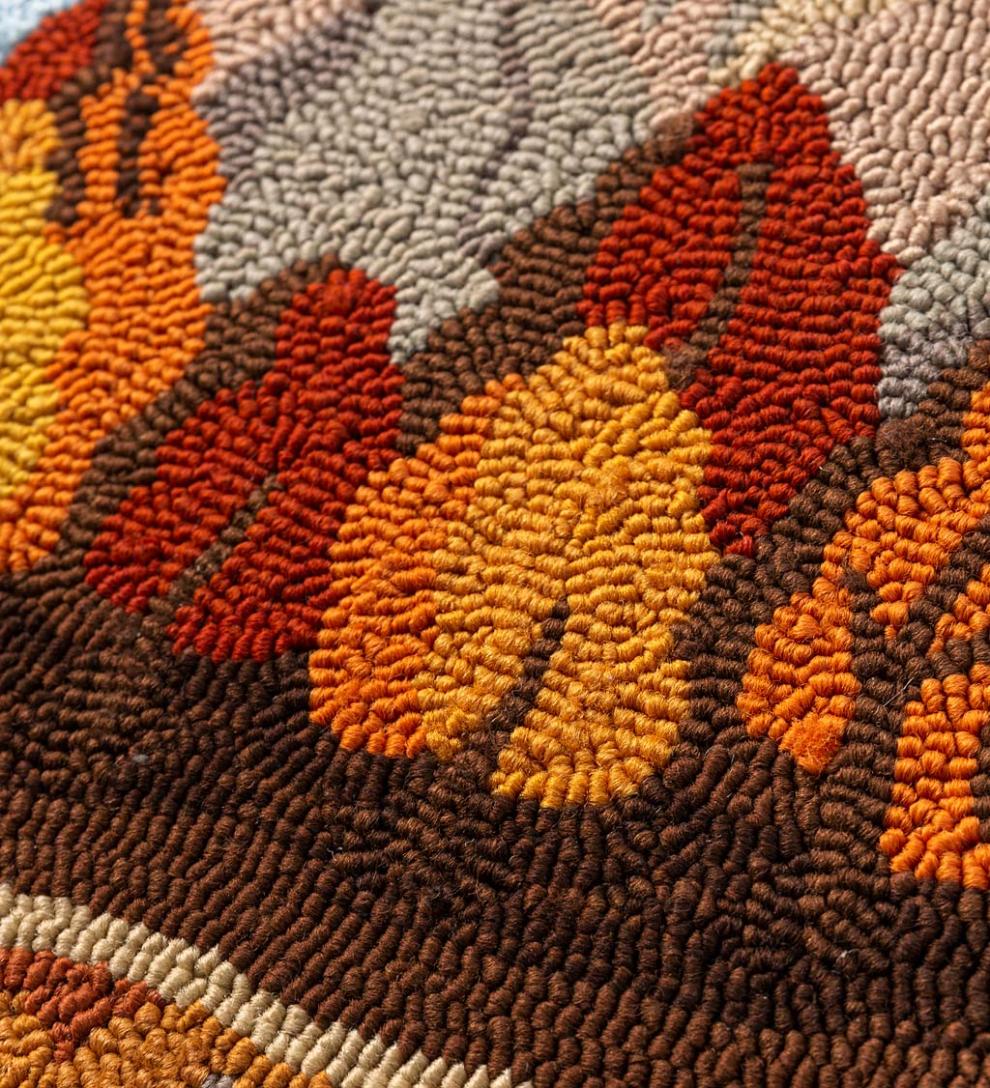 Plow &amp; Hearth Small Accent Rugs | Indoor Living Indoor/Outdoor Mountain Lake Hooked Polypropylene Accent Rug