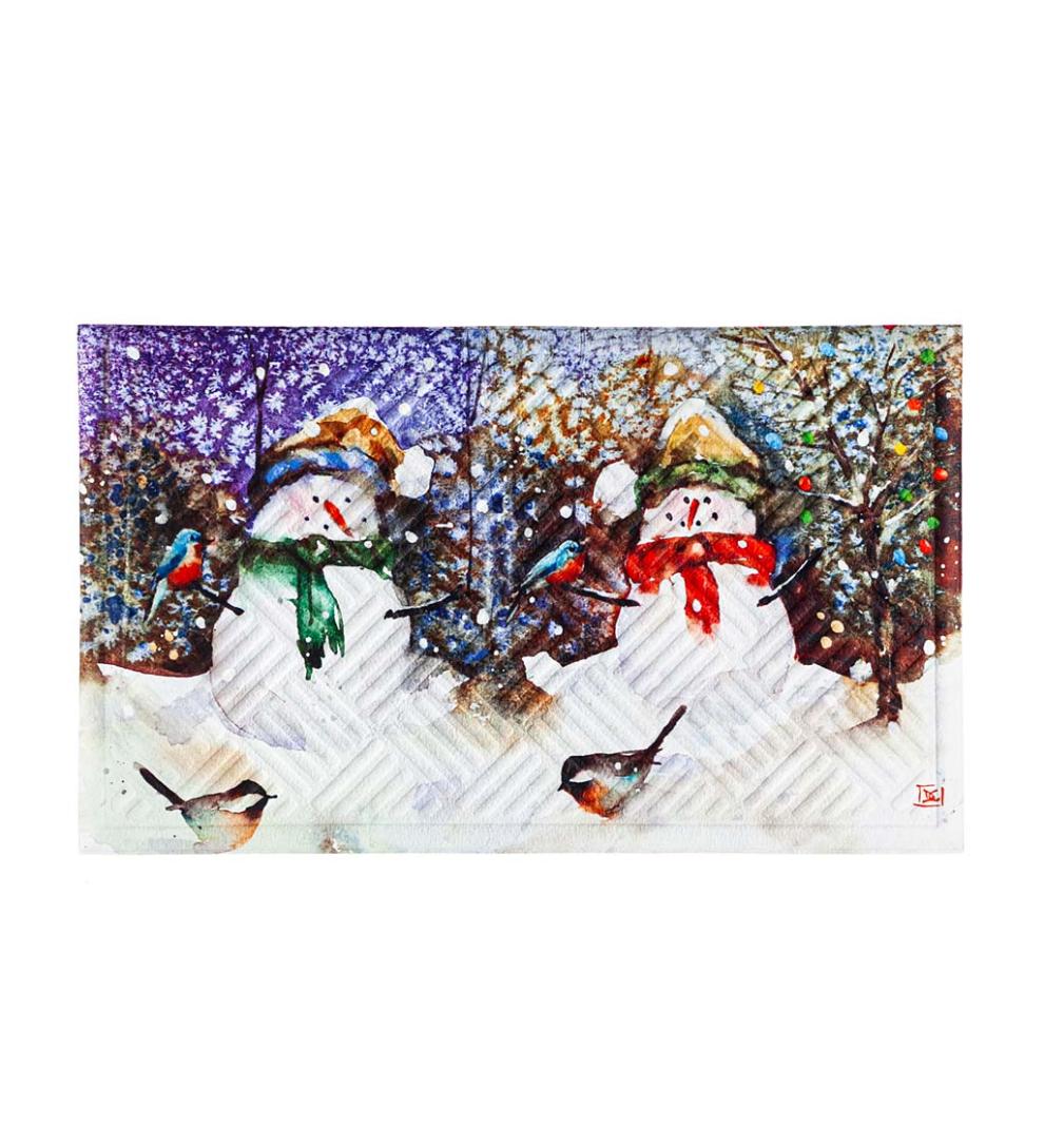 Plow &amp; Hearth Small Accent Rugs | Indoor Living Indoor/Outdoor Snowball Duo Embossed Floor Mat