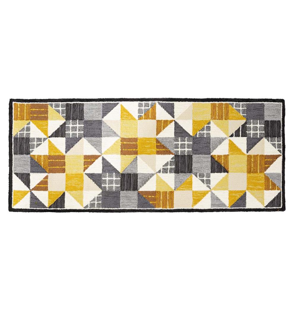 Plow &amp; Hearth Small Accent Rugs | Indoor Living Indoor/Outdoor Springtime Quilt Polypropylene Rug Runner