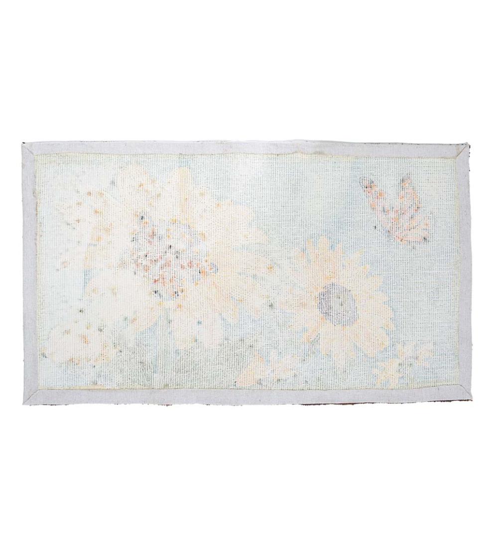 Plow &amp; Hearth Small Accent Rugs | Indoor Living Indoor/Outdoor Sunflower And Butterfly Hooked Polypropylene Accent Rug