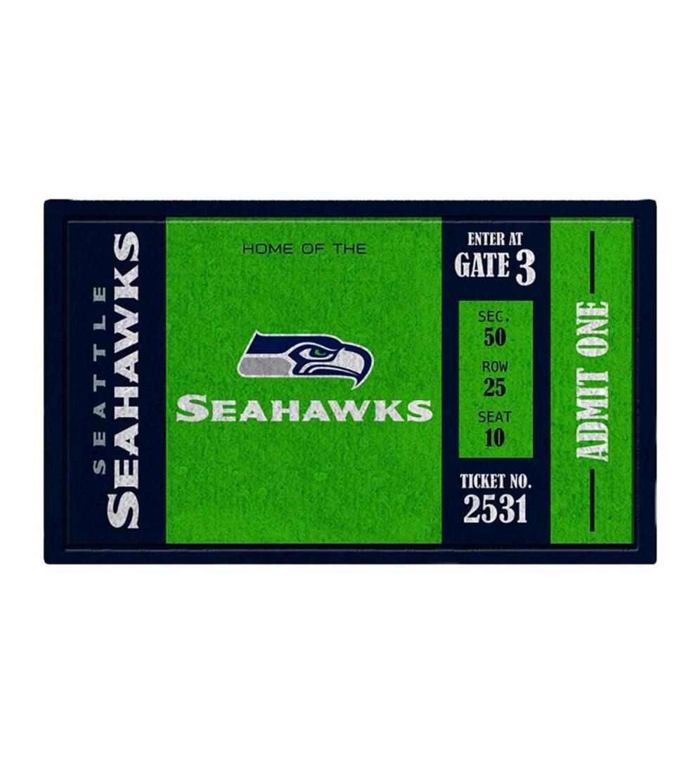 Plow &amp; Hearth Small Accent Rugs | Indoor Living Seattle Seahawks Durable Turf Mat