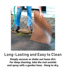 Plow &amp; Hearth Stair Treads &amp; Rug Pads | Indoor Living Waterhog Basket Weave Stair Tread Mats, Set Of 4 - Bordeaux