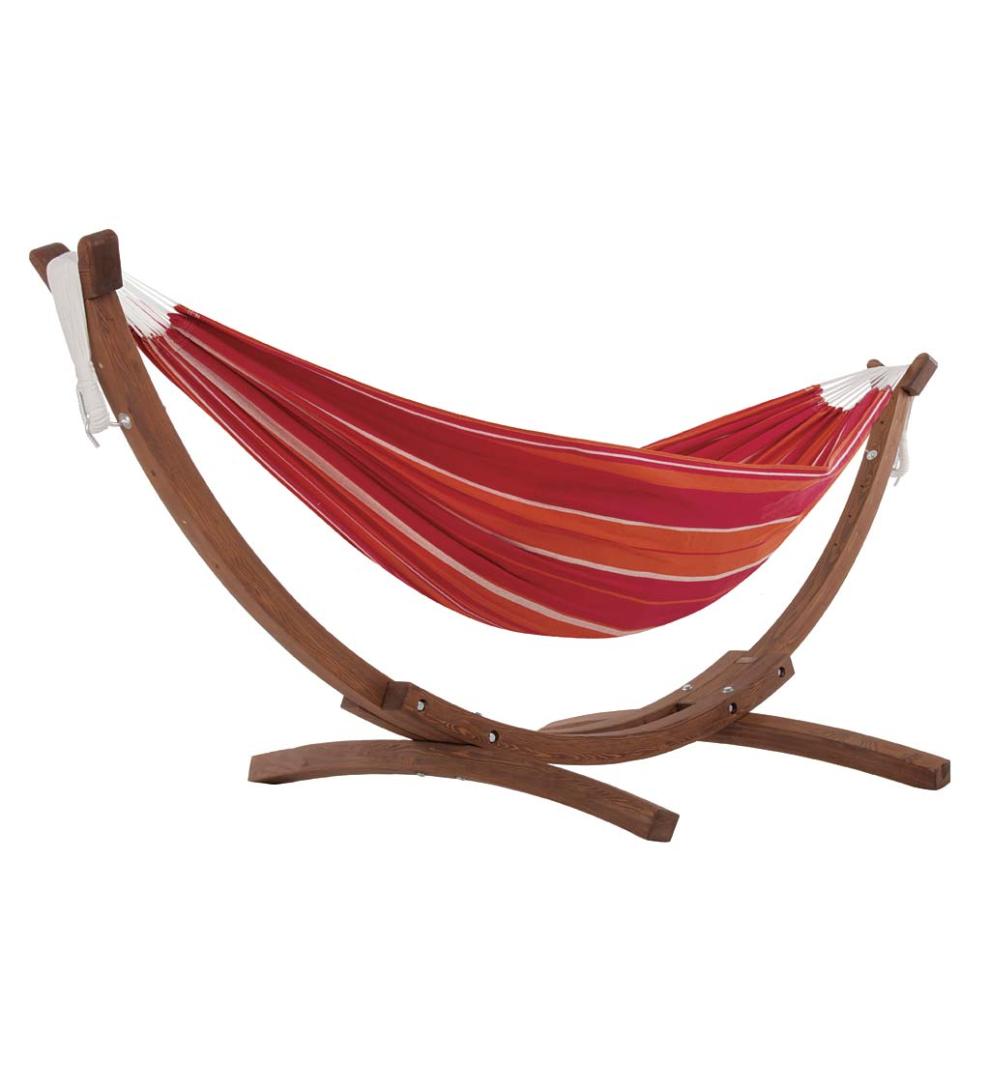 Plow &amp; Hearth Swings &amp; Hammocks | Outdoor Living Double Hammock With Stand - Blue Lagoon