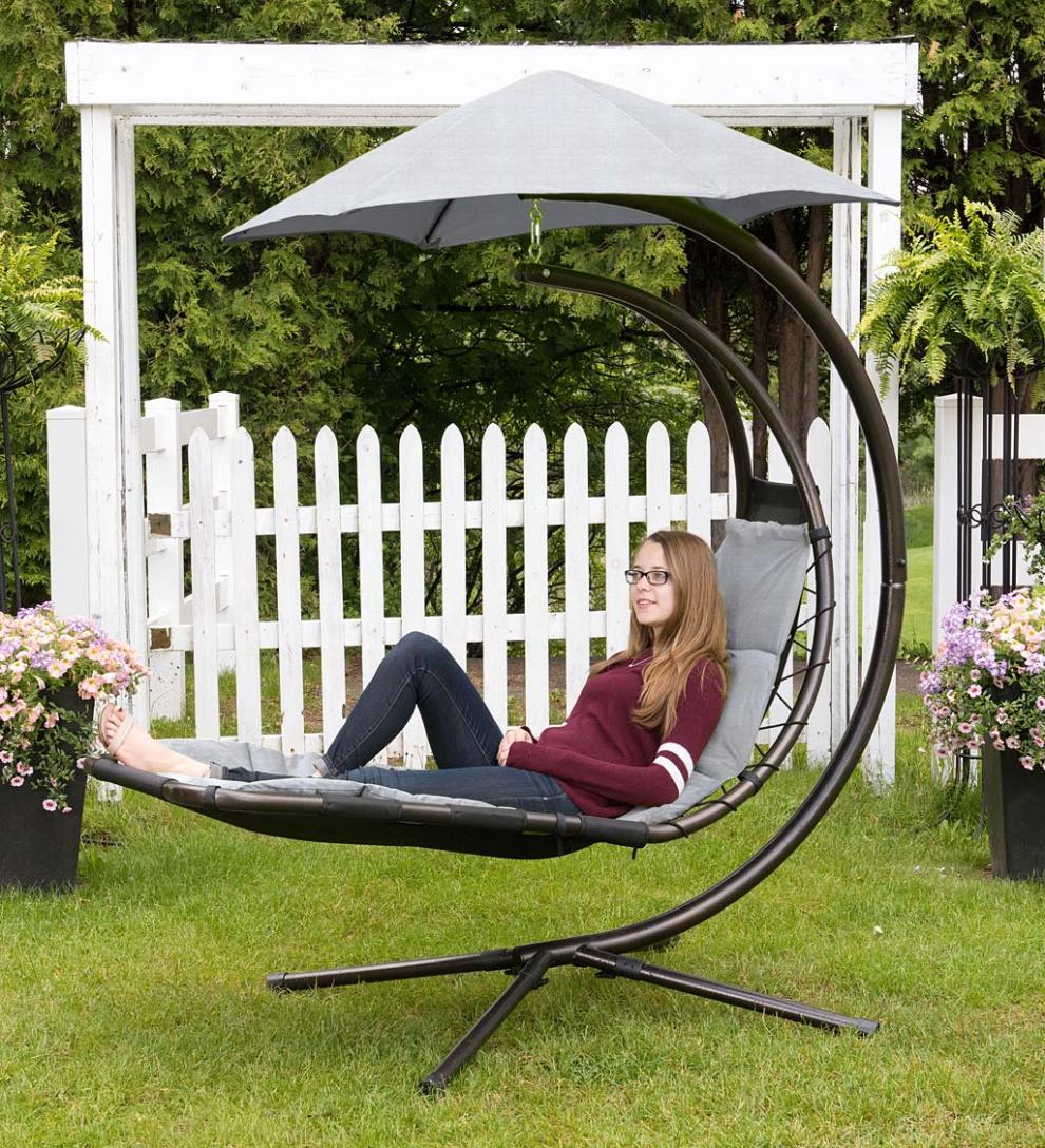 Plow &amp; Hearth Swings &amp; Hammocks | Outdoor Living Hanging Dream Chair Lounger - Silver