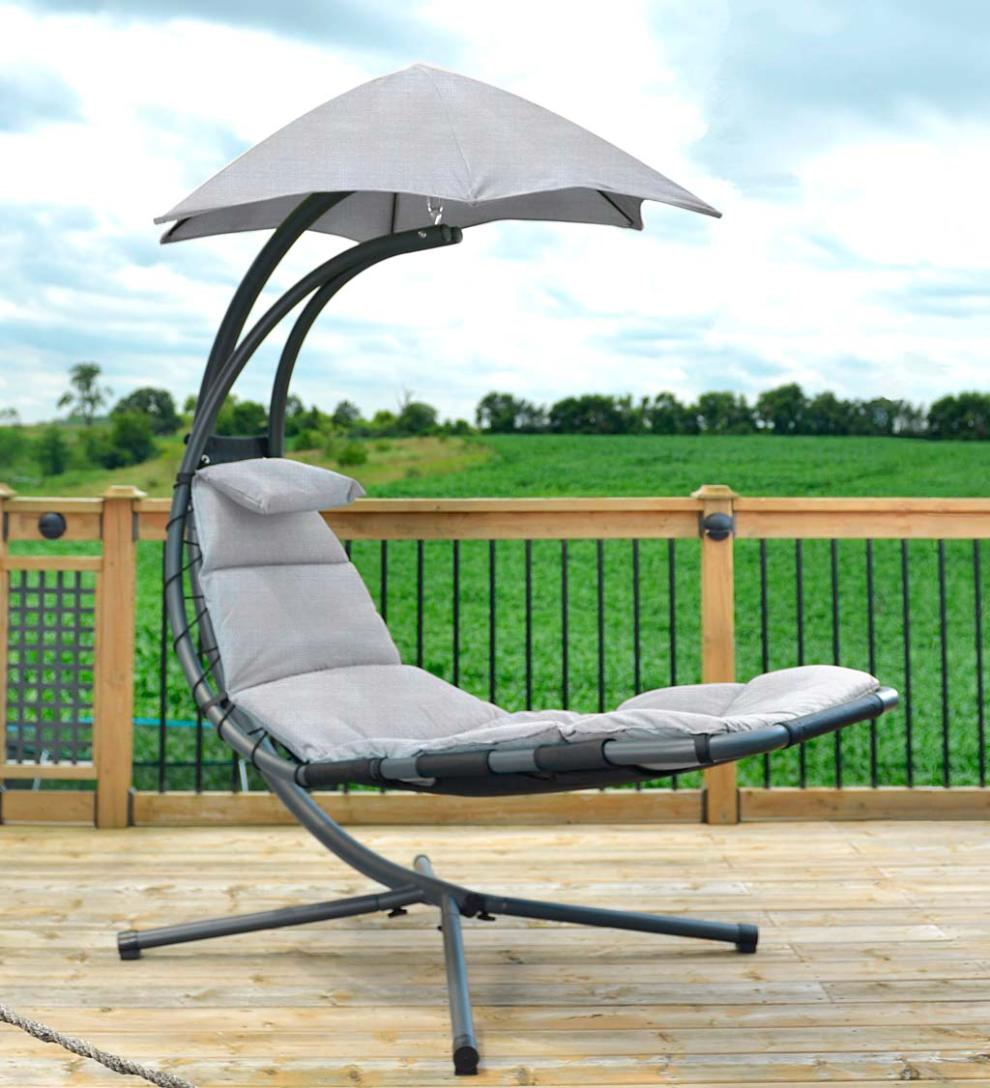 Plow &amp; Hearth Swings &amp; Hammocks | Outdoor Living Hanging Dream Chair Lounger - Silver