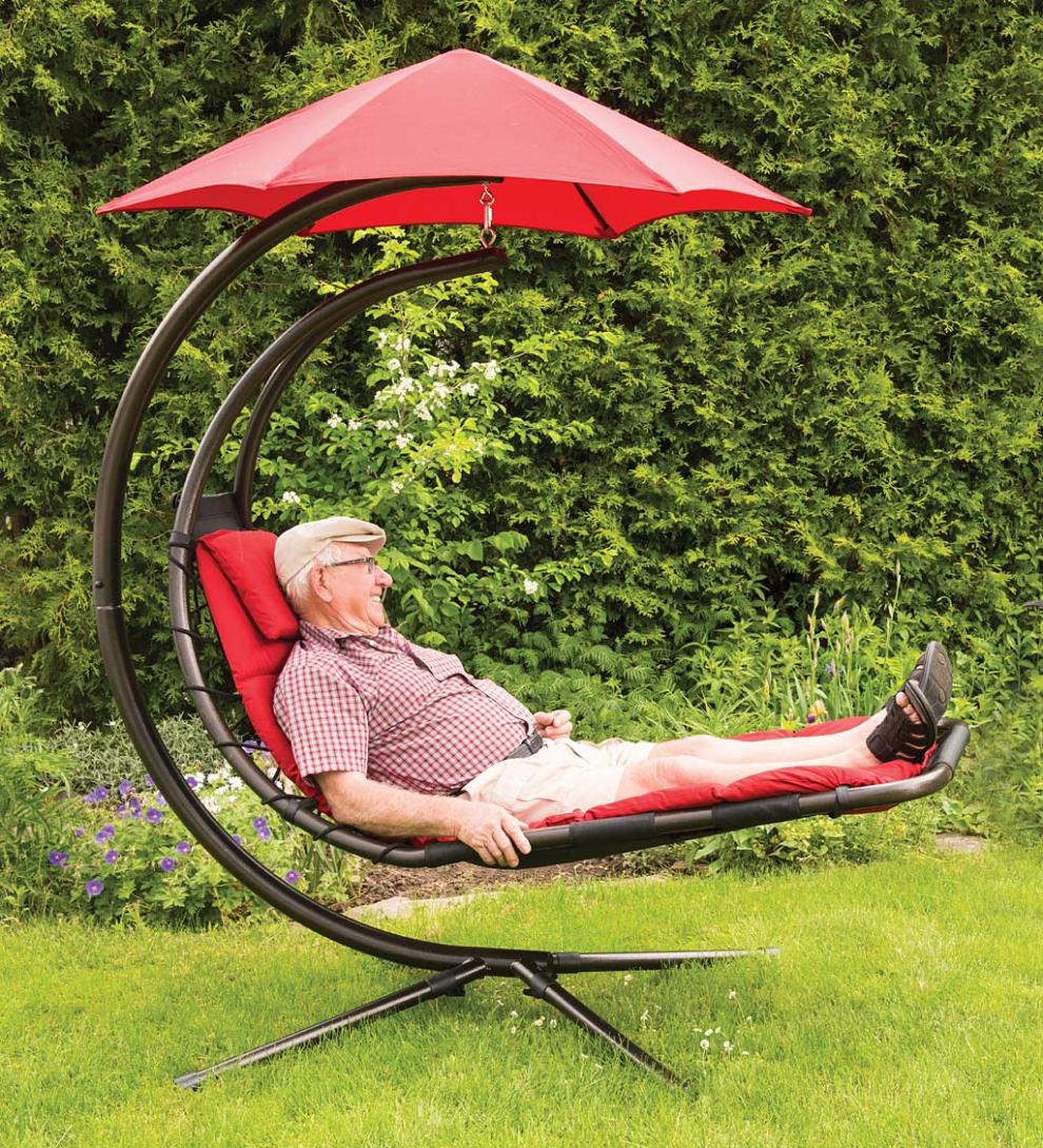 Plow &amp; Hearth Swings &amp; Hammocks | Outdoor Living Hanging Dream Chair Lounger - Silver