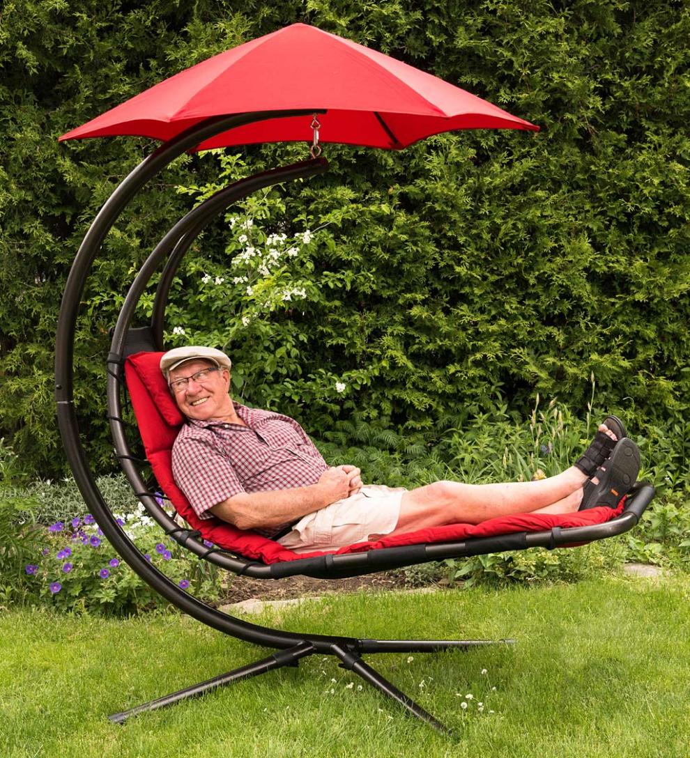 Plow &amp; Hearth Swings &amp; Hammocks | Outdoor Living Hanging Dream Chair Lounger - Silver