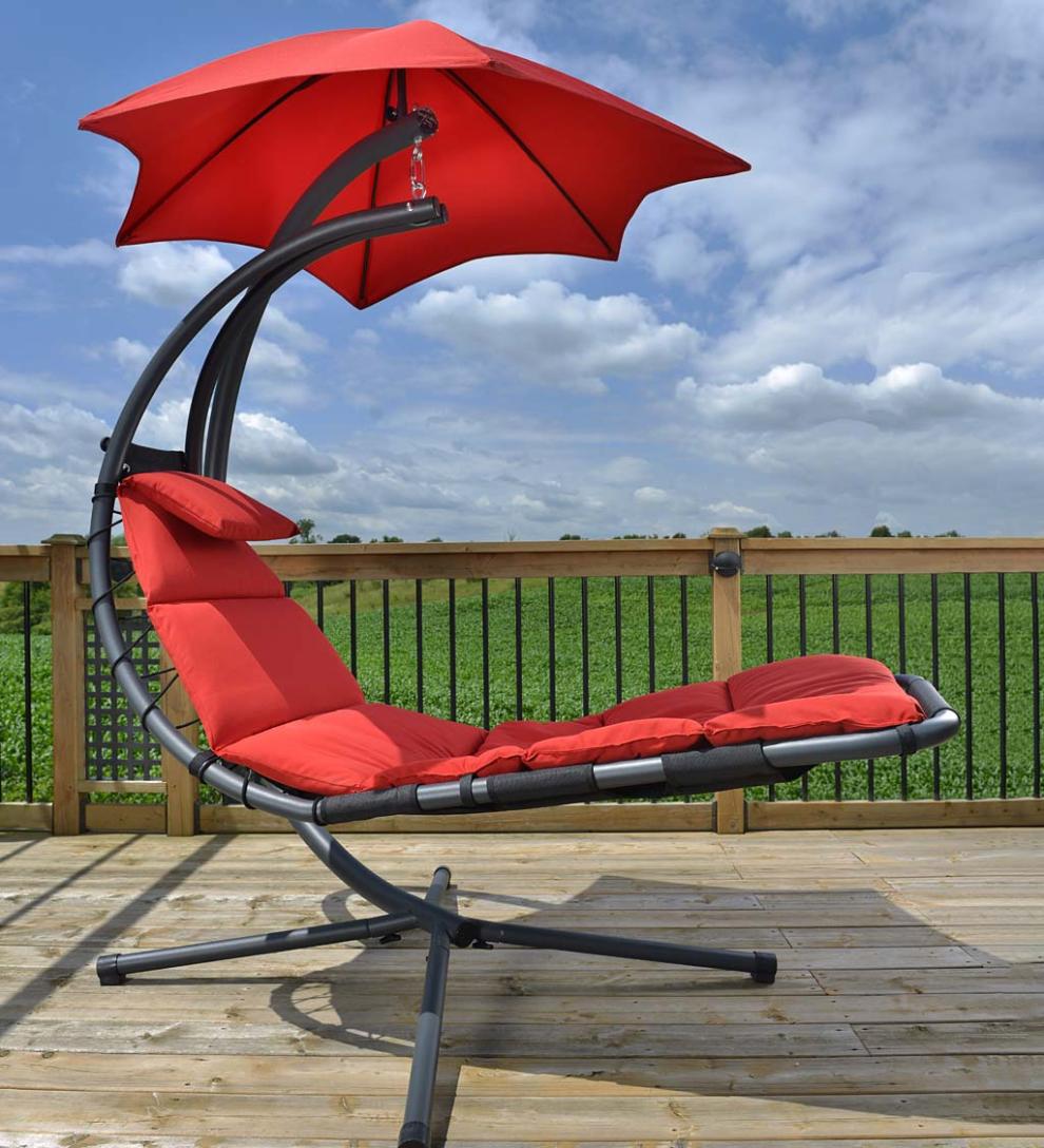 Plow &amp; Hearth Swings &amp; Hammocks | Outdoor Living Hanging Dream Chair Lounger - Silver