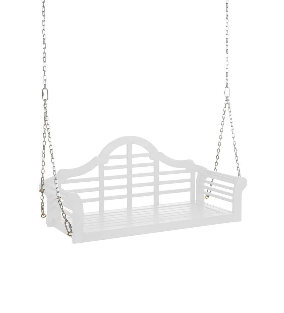 Plow &amp; Hearth Swings &amp; Hammocks | Outdoor Living Lutyens Fsc-Certified Eucalyptus Wood Porch Swing - Black