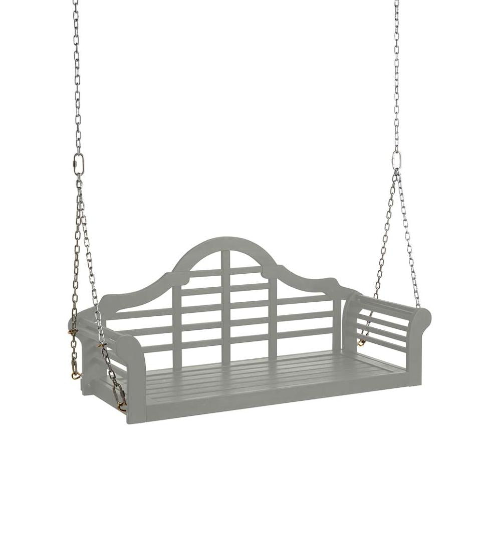 Plow &amp; Hearth Swings &amp; Hammocks | Outdoor Living Lutyens Fsc-Certified Eucalyptus Wood Porch Swing - Black