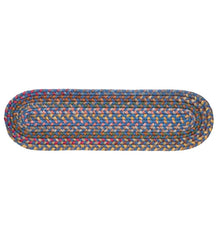 Plow &amp; Hearth Synthetic Rugs | Indoor Living Afton Mountain Indoor/Outdoor Polypropylene Braided Stair Tread - Blue Opal