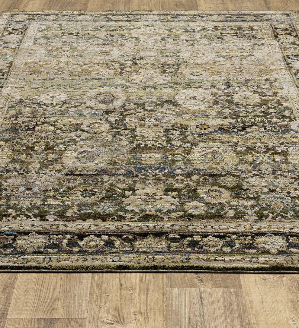 Plow &amp; Hearth Synthetic Rugs | Indoor Living Ashland Evening Synthetic Blend Indoor Border Rug