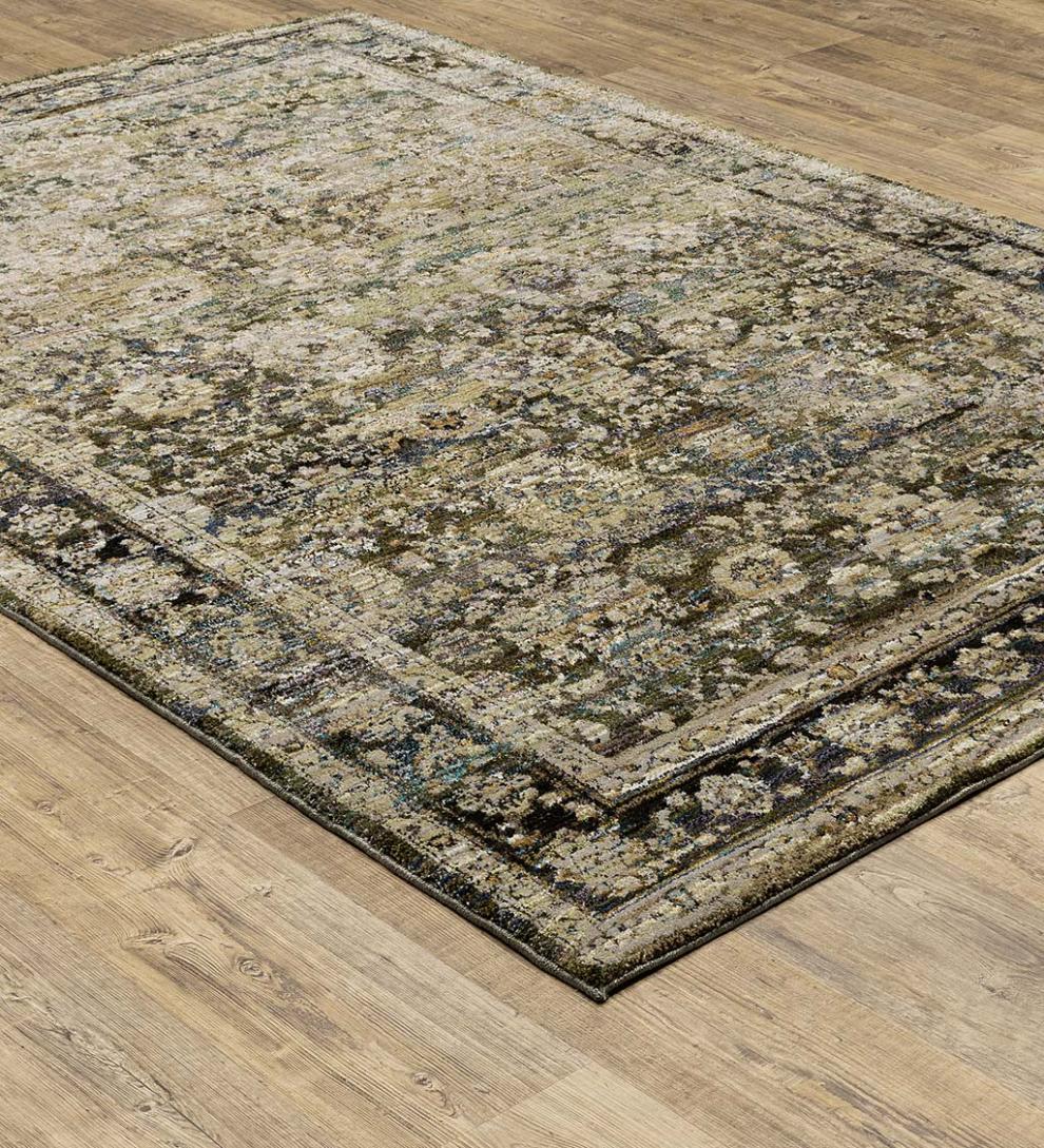 Plow &amp; Hearth Synthetic Rugs | Indoor Living Ashland Evening Synthetic Blend Indoor Border Rug