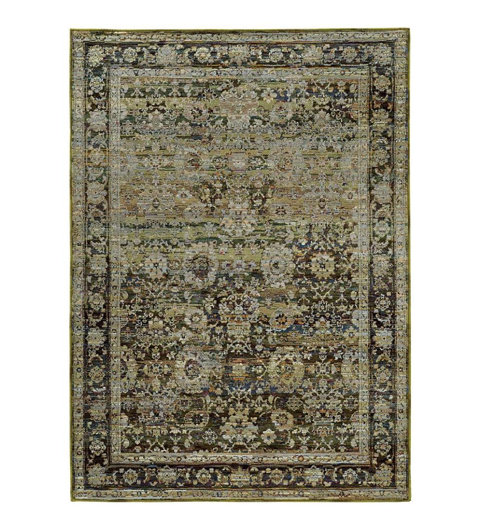 Plow &amp; Hearth Synthetic Rugs | Indoor Living Ashland Evening Synthetic Blend Indoor Border Rug