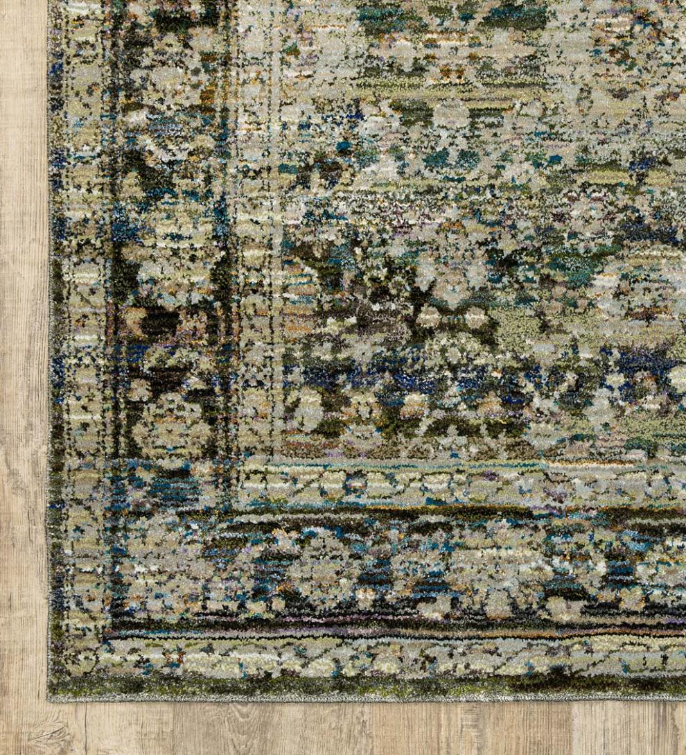 Plow &amp; Hearth Synthetic Rugs | Indoor Living Ashland Evening Synthetic Blend Indoor Border Rug
