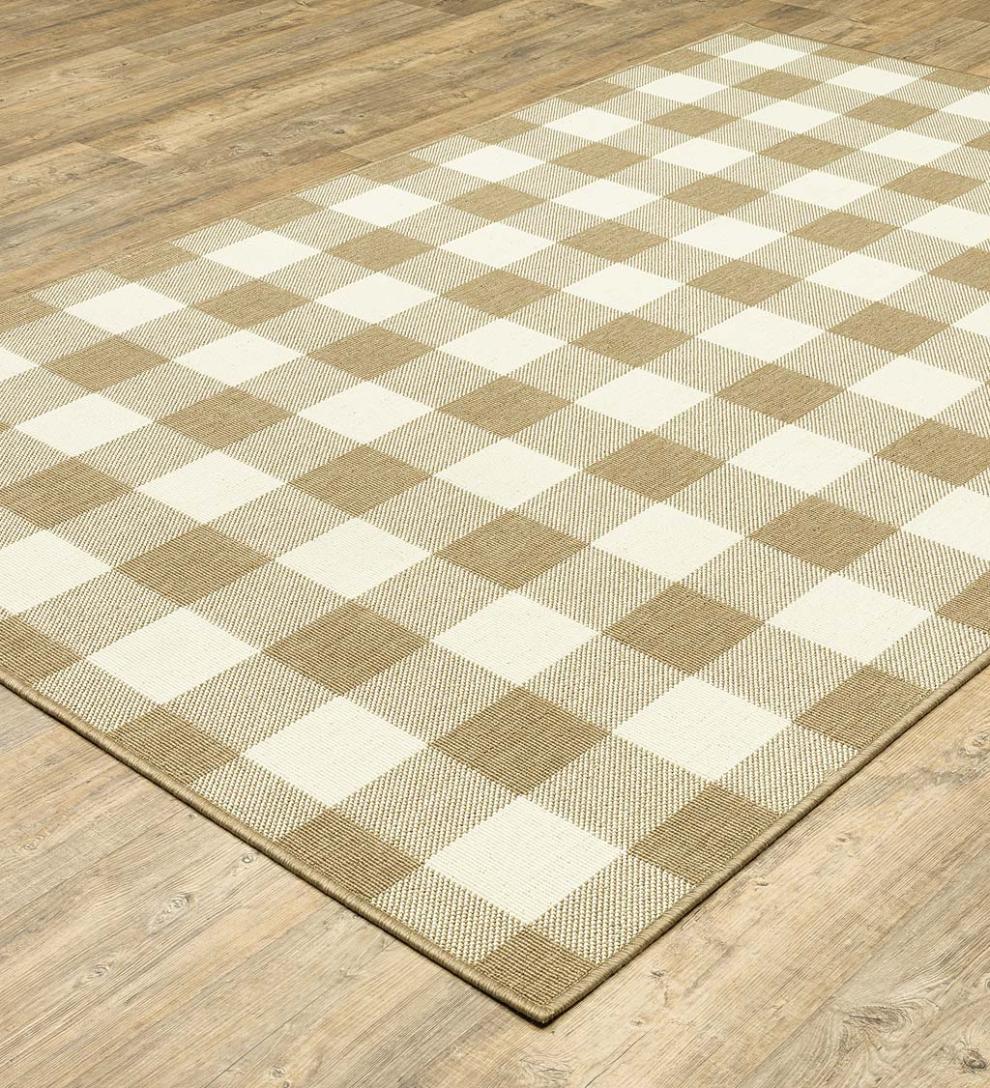 Plow &amp; Hearth Synthetic Rugs | Indoor Living Buffalo Plaid Indoor And Outdoor Polypropylene Rug