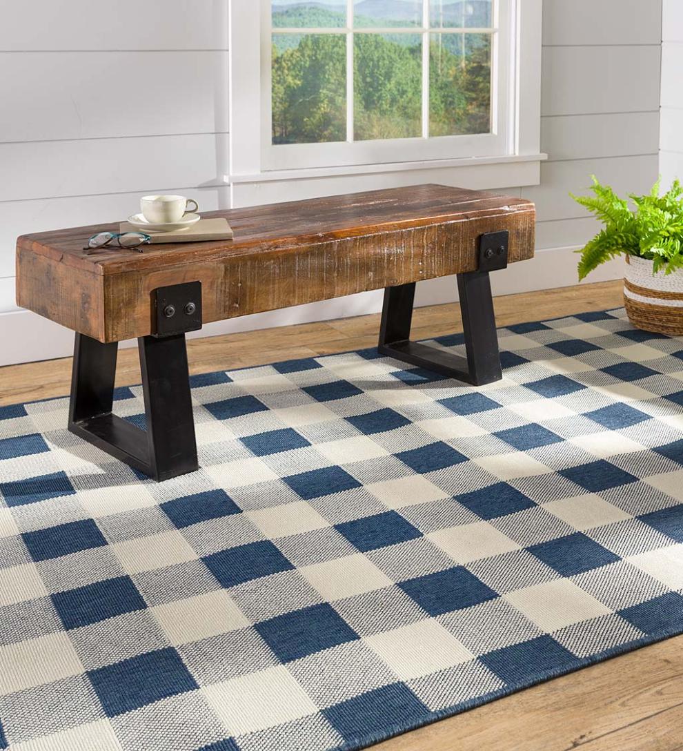Plow &amp; Hearth Synthetic Rugs | Indoor Living Buffalo Plaid Indoor And Outdoor Polypropylene Rug