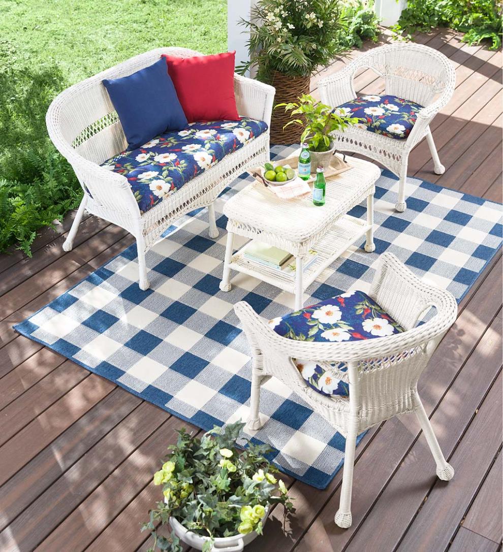 Plow &amp; Hearth Synthetic Rugs | Indoor Living Buffalo Plaid Indoor And Outdoor Polypropylene Rug