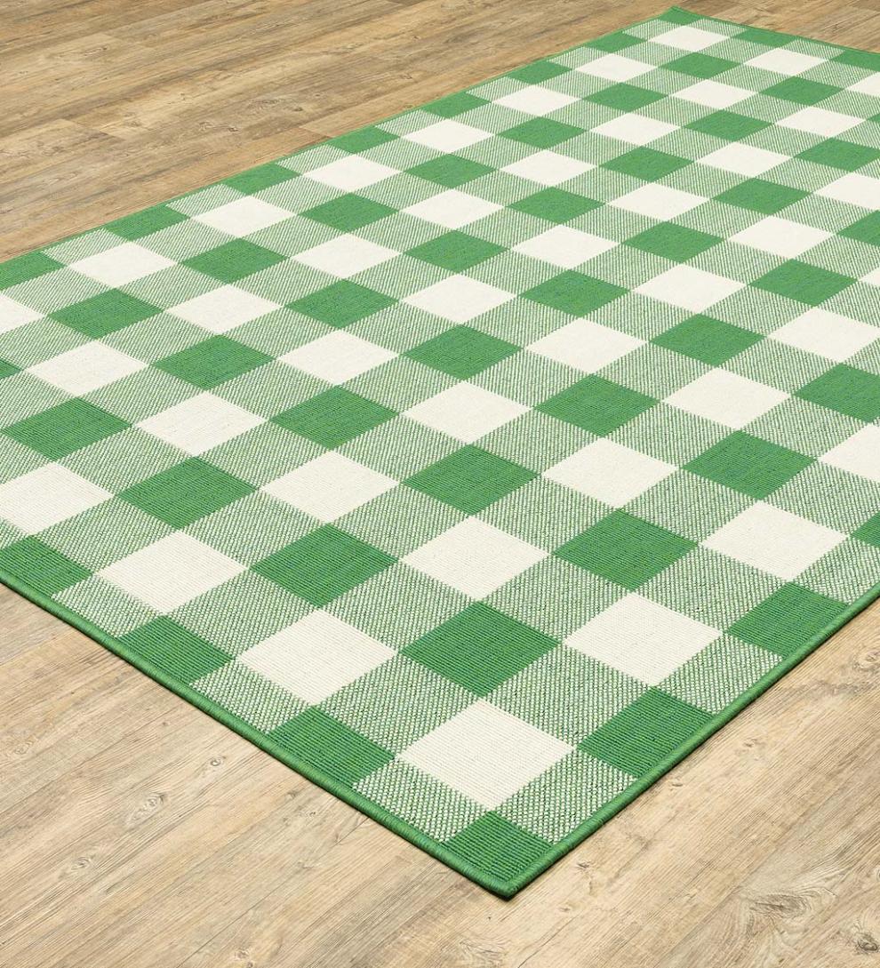 Plow &amp; Hearth Synthetic Rugs | Indoor Living Buffalo Plaid Indoor And Outdoor Polypropylene Rug