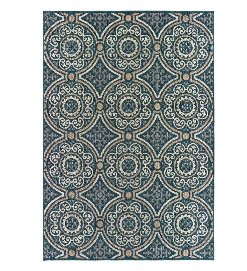 Plow &amp; Hearth Synthetic Rugs | Indoor Living Cambridge Circles Indoor/Outdoor Rug