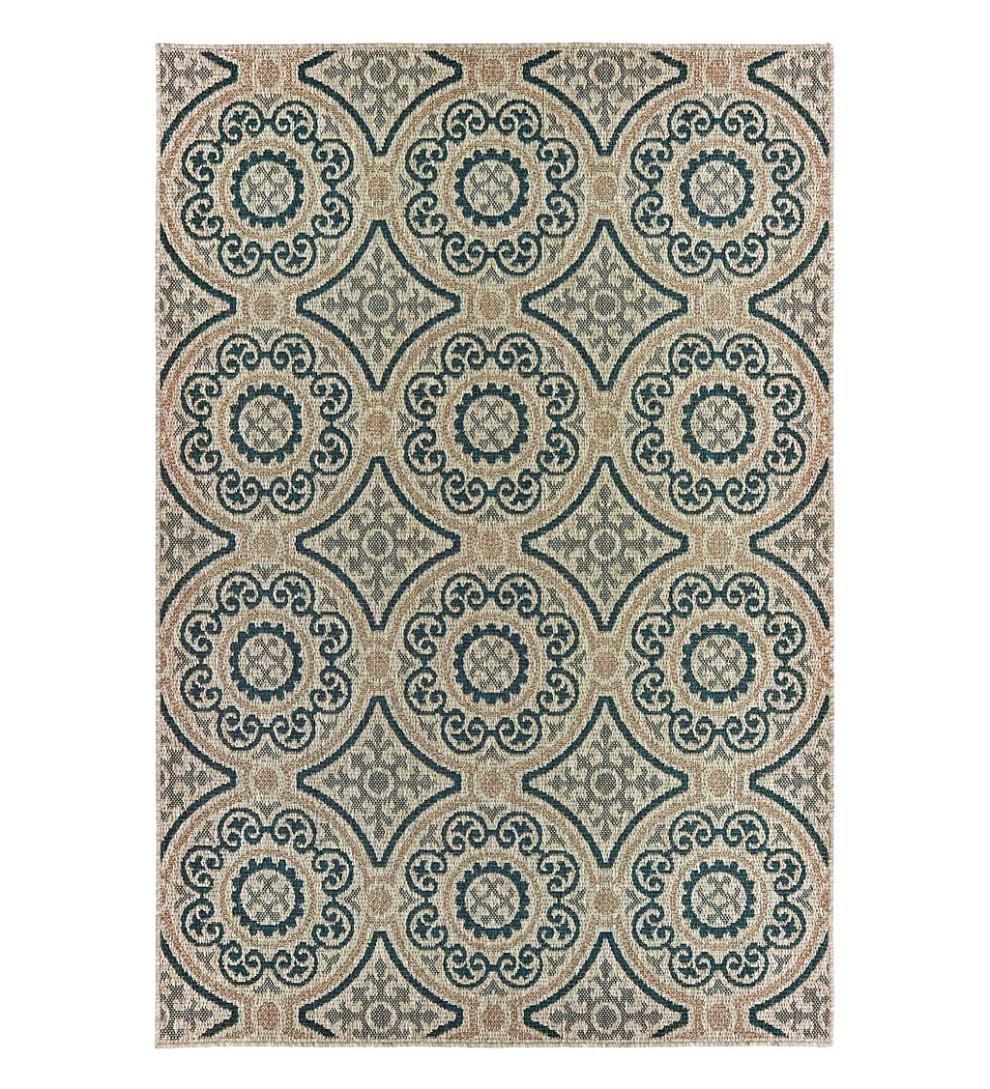 Plow &amp; Hearth Synthetic Rugs | Indoor Living Cambridge Circles Indoor/Outdoor Rug
