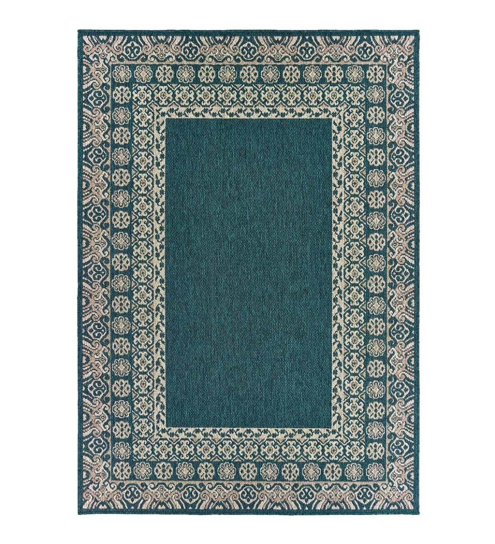 Plow &amp; Hearth Synthetic Rugs | Indoor Living Cambridge Lace Indoor/Outdoor Border Rug