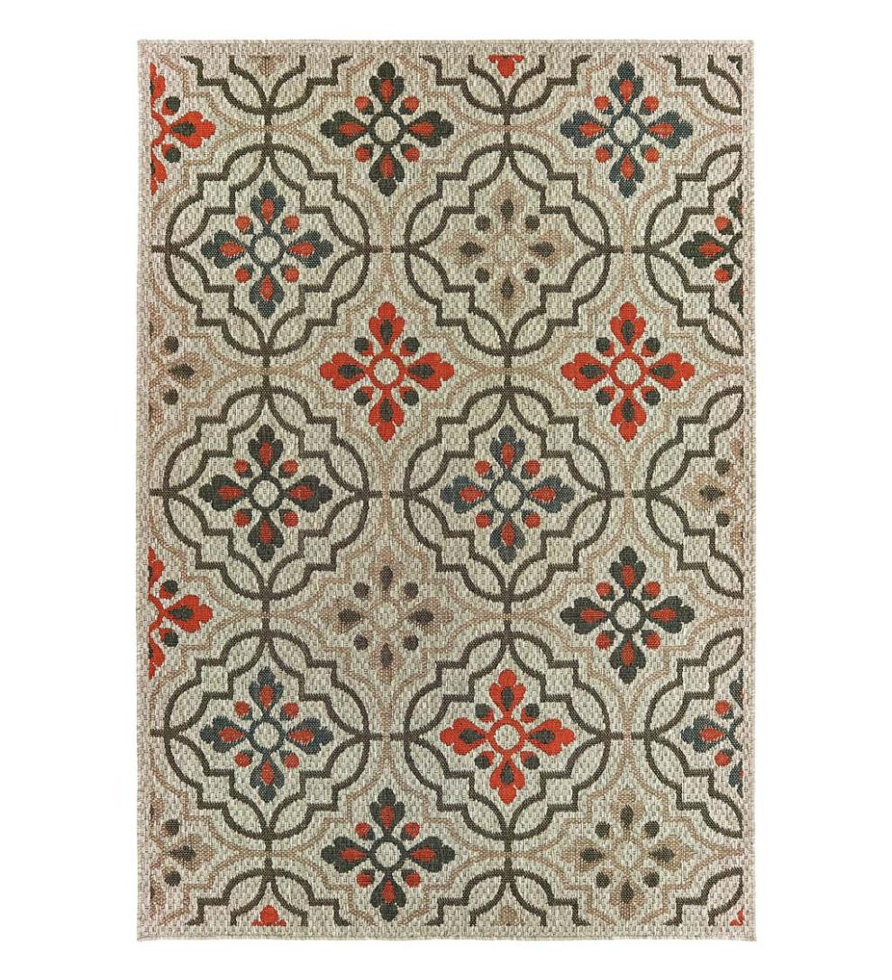 Plow &amp; Hearth Synthetic Rugs | Indoor Living Cambridge Tilework Indoor/Outdoor Rug