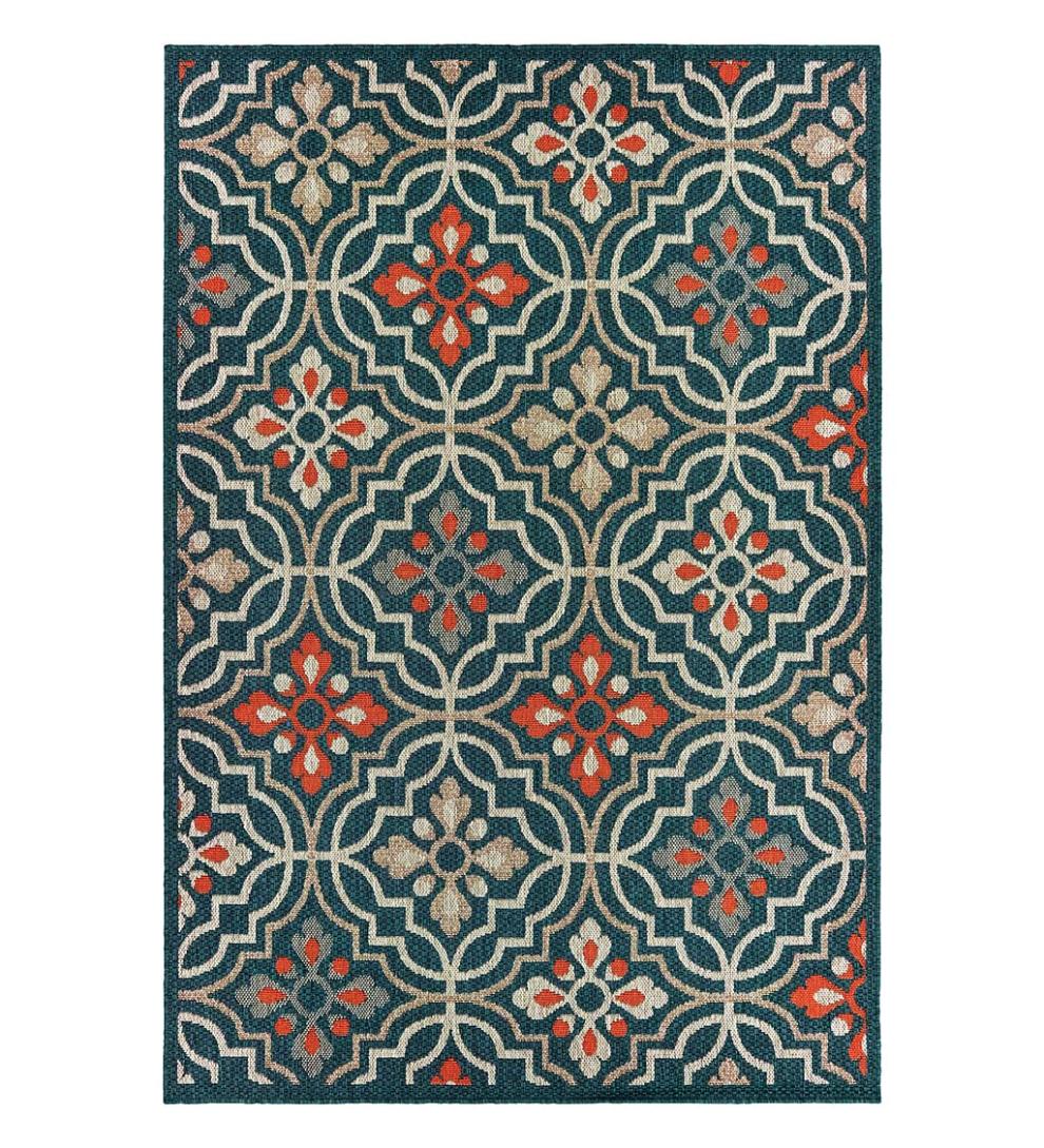 Plow &amp; Hearth Synthetic Rugs | Indoor Living Cambridge Tilework Indoor/Outdoor Rug