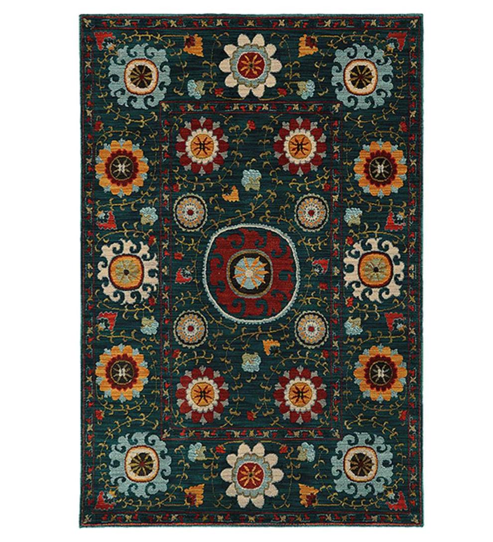 Plow &amp; Hearth Synthetic Rugs | Indoor Living Covington Charcoal Floral Area Rugs