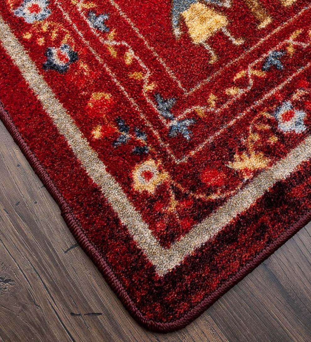 Plow &amp; Hearth Synthetic Rugs | Indoor Living Grafton Folk Art Endurastran Rug