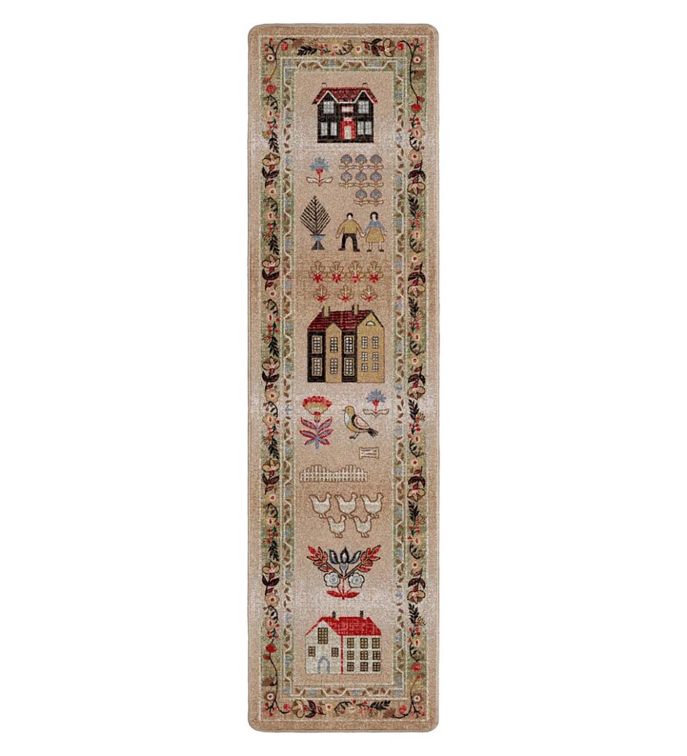 Plow &amp; Hearth Synthetic Rugs | Indoor Living Grafton Folk Art Endurastran Rug