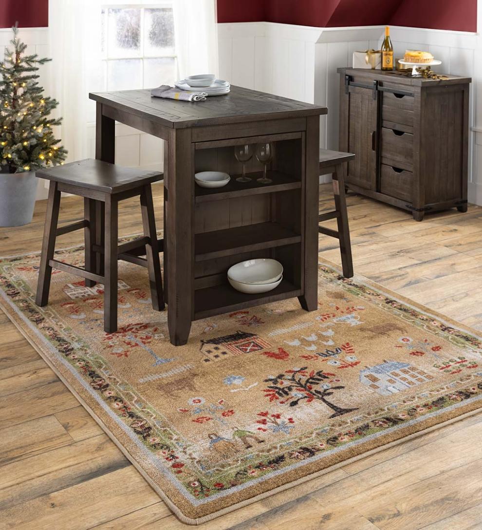 Plow &amp; Hearth Synthetic Rugs | Indoor Living Grafton Folk Art Endurastran Rug