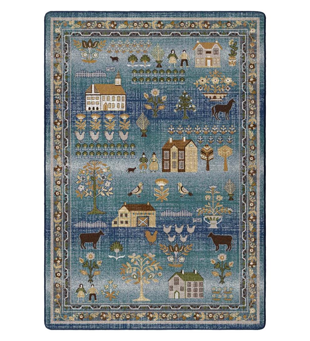 Plow &amp; Hearth Synthetic Rugs | Indoor Living Grafton Folk Art Endurastran Rug