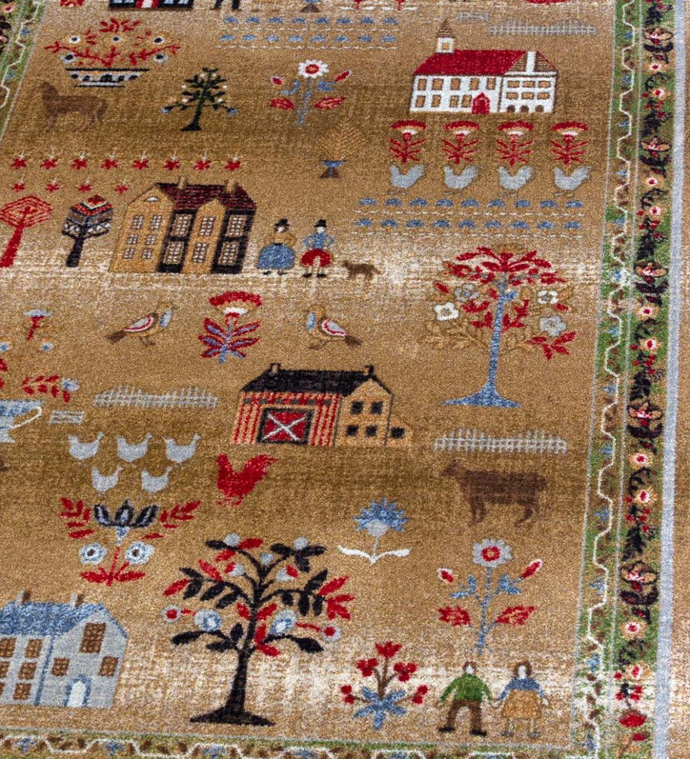 Plow &amp; Hearth Synthetic Rugs | Indoor Living Grafton Folk Art Endurastran Rug