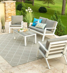 Plow &amp; Hearth Synthetic Rugs | Indoor Living Hamilton Latticework Indoor/Outdoor Rug
