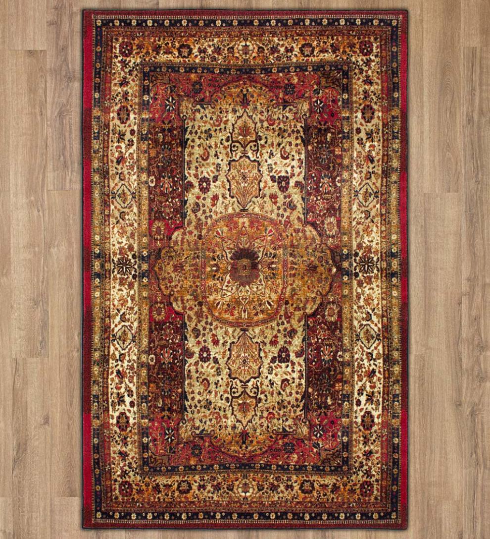 Plow &amp; Hearth Synthetic Rugs | Indoor Living Heirloom Shiraz Easy Care Smartstrand Rug