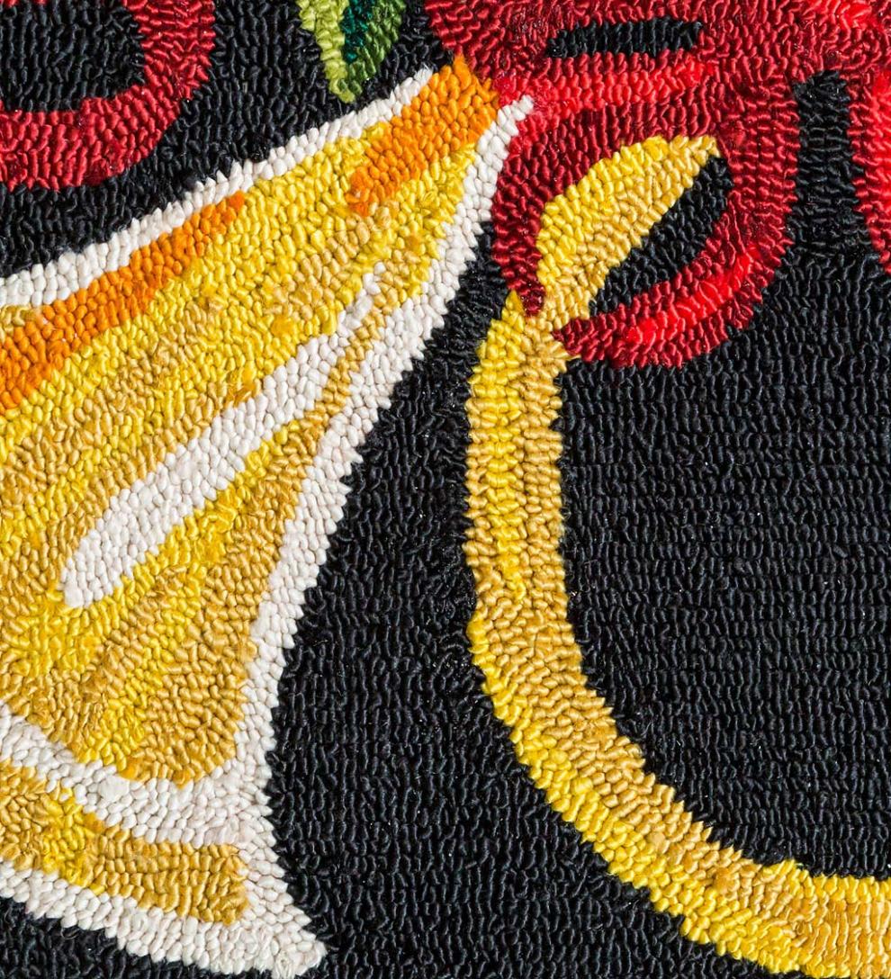 Plow &amp; Hearth Synthetic Rugs | Indoor Living Holiday French Horn Hooked Rug